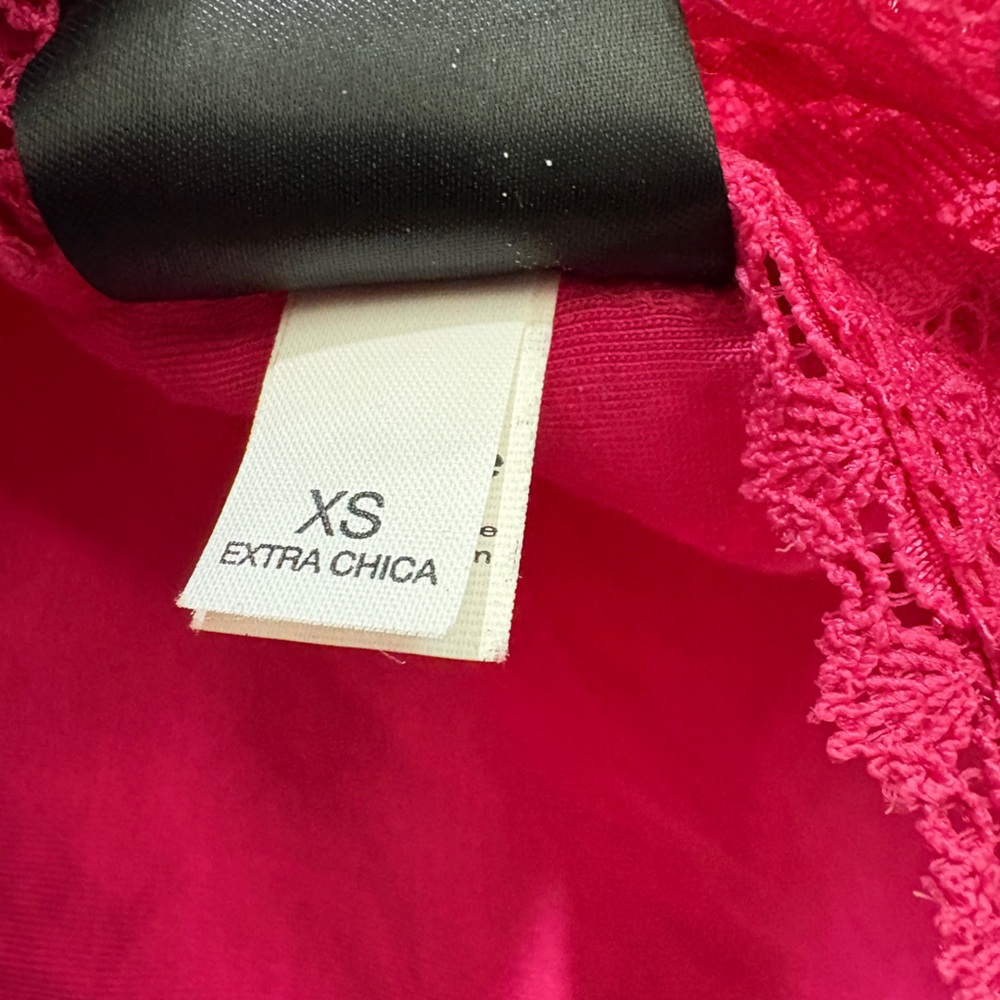 bebe Lace Crop Top – XS – Shocking Pink Fuchsia💖 - Picture 9 of 15